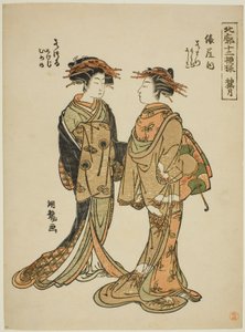 The Tenth Month (Kannazuki): Wakamatsu and Wakatsuru of the Tawaraya, from the Series 