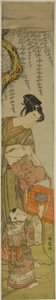 Young Man Holds a Kite for a Child by Isoda Koryusai
