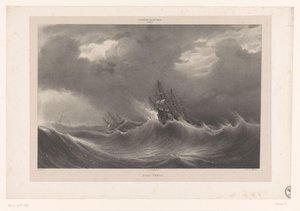 Ships on Rough Sea by Isodore Laurent Deroy