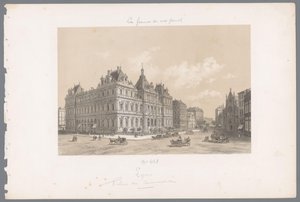 View of the Palais de la Bourse in Lyon Lyon. Palais du Commerce Contemporary France (series title)