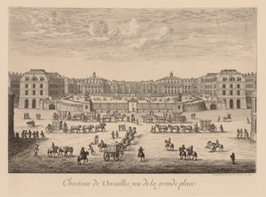 View of the Palace of Versailles, from the Main Square by Israël Silvestre