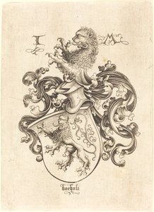 Coat of Arms with Lion by Israhel van Meckenem