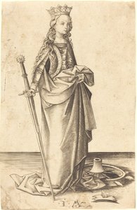 Saint Catherine by Israhel van Meckenem