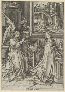 The Annunciation, from The Life of the Virgin by Israhel van Meckenem