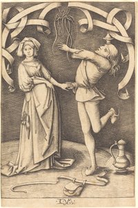 The Juggler and the Woman, c. 1495-1503 by Israhel van Meckenem