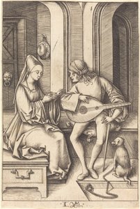 The Lute Player and the Singer, c. 1495-1503 by Israhel van Meckenem