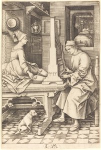 The Organ Player and His Wife, c. 1495-1503 by Israhel van Meckenem