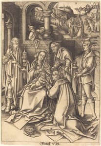 The Adoration of the Magi by Israhel van Meckenem after Hans Holbein the Elder