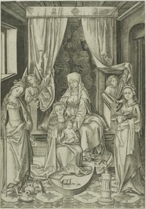 The Madonna with St. Anne, St. Catherine and St. Barbara by Israhel van Meckenem the younger