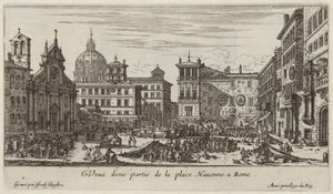 View of a Part of Navona Square in Rome by Israël Silvestre