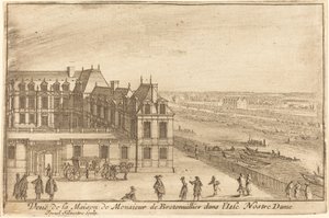 View of the House of Monsieur de Bretonuiller on the Isle Notre Dame by Israël Silvestre