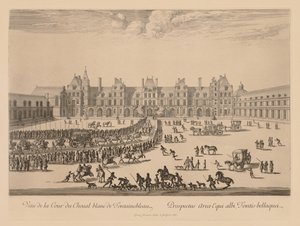 View of the Courtyard of the White Horse of Fontainebleau by Israël Silvestre