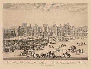 View of the Courtyard of the White Horse of Fontainebleau, 1667 by Israël Silvestre