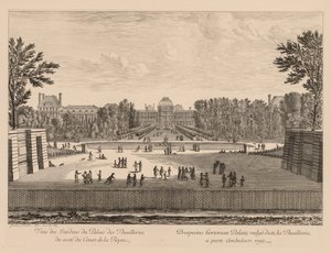 View of the Palace and Gardens of the Tuileries, from the side of the Cours la Reine, 1673 by Israël Silvestre