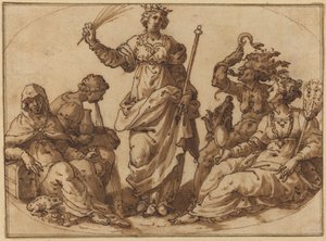 Virtue Triumphing over Vices by Italian 16th Century