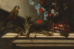 Still Life with Artichokes and a Parrot by Italian 17th Century