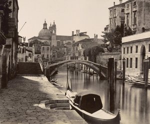 Bridge on the Rio Ognissanti in Venice, c.1875 by Italian Photographer