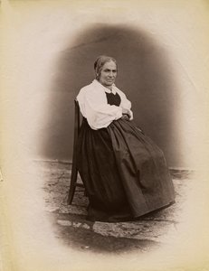 Elderly Woman Seated on Chair, Parre, Lombardy, Italy by Italian Photographer