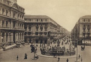 Naples: Piazza Della Borsa and Rettifilo Corso Umberto I by Italian Photographer