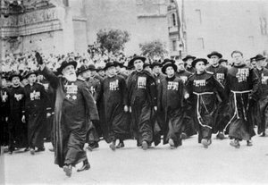 Parade in Rome in 1931, preceded by the ecclesiastical body by Italian Photographer