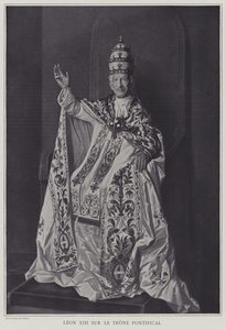 Pope Leo XIII on the Papal Throne by Italian Photographer