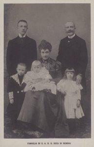 Prince Thomas, Duke of Genoa and His Wife, Princess Isabella of Bavaria, with Their Children