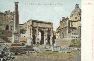 Rome, Italy, Arco Di Settimio Severo, La Colonna Di Foca by Italian Photographer
