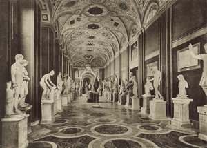 The Vatican Museum, Interior of the Statue Hall by Italian Photographer
