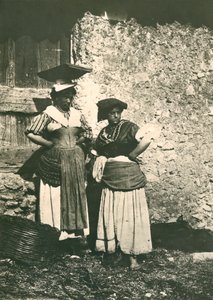 Two Farmers from the Roman Countryside Wearing Traditional Clothes, Italy, ca 1910 by Italian Photographer