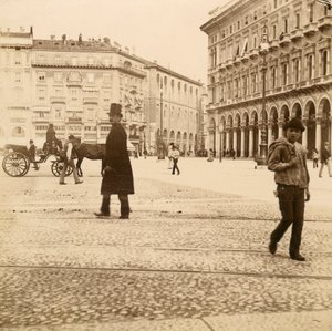 View of the Piazza del Duomo, Milan, 1873