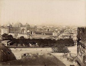 View of the City of Agra and Moti Mosque (Agra Fort), c.1890 by Italian Photographer