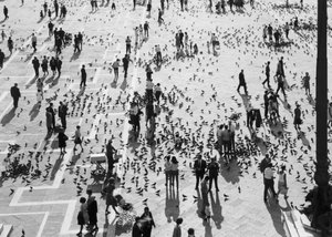 View of the crowds in Piazza San Marco, Venice, c.1965
