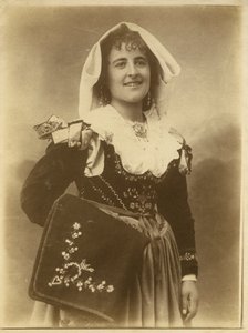 Young woman wearing traditional dress and headpiece, Abruzzo, Italy by Italian Photographer