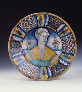 A Deruta large portrait dish, c.1530 by Italian School