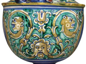 Deruta Maiolica Two-Handled Vase by Italian School