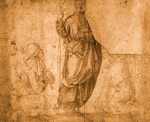 A Saint with Two Kneeling Women by Italian School