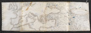 Add. 21592, f.1r Map of Europe and Asia. Portolano, in twenty-one maps, of countries in both hemispheres