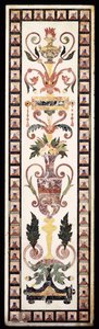 An Italian pietre dura inlaid white marble panel, Early 18th century
