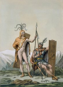 Ancient Celtic Warriors Dressed for Battle, c.1800-18 by Italian School