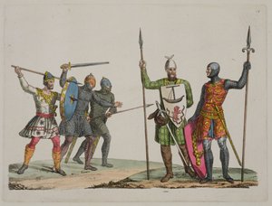 Anglo-Saxon Warriors, plate 14 from The History of the Nations by Italian School