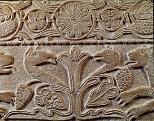 Barbarian Art of Lombardy: Pluteus of Princess Theodote (detail)