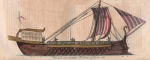 Athenian trireme, 4th Century BC (acrostolium) - engraving from 