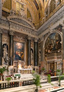 Baroque Art: Interior View of the Jesuit Church of the Holy Name of Jesus in Rome