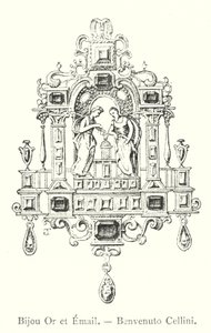 Gold and Enamel Jewel, Benvenuto Cellini (engraving) by Italian School