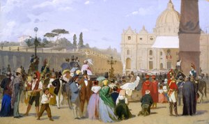 Blessing of Pius IX from the balcony of St. Peters, c.1846-78