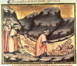 Dante and Virgil Meet Ugolino in the Circle of the Treacherous, from the Divine Comedy (the Inferno)
