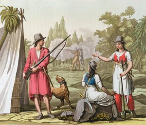 Captain John Rackham (d.1720) Anne Bonney (d.1720) and Mary Read (d.1720) in the Antilles, c.1820
