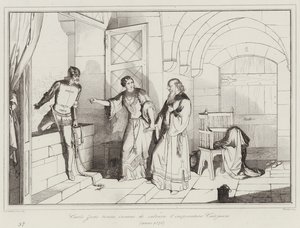 Carlo Zeno attempts in vain to save Emperor Calojanni by Italian School