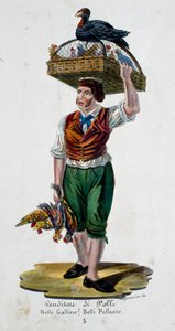 Chicken seller, Italy by Italian School