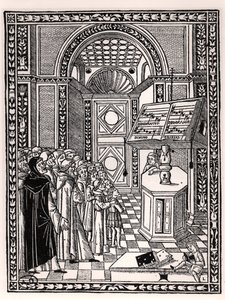 Church choir, illustration from Practica Musicae by Franchino Gaffurio, published in Venice 1512 by Italian School